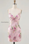 sparkly-pink-beaded-floral-short-tight-homecoming-dress-with-sequins
