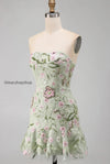 sage-green-floral-short-strapless-homecoming-dress-with-ruffles