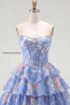 yellow-a-line-floral-corset-short-fringed-strapless-homecoming-dress-with-ruffles