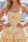 yellow-a-line-floral-corset-short-fringed-strapless-homecoming-dress-with-ruffles