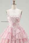 yellow-a-line-floral-corset-short-fringed-strapless-homecoming-dress-with-ruffles