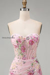 floral-corset-tight-short-sparkly-pink-ruched-beaded-homecoming-dress-with-slit