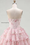 yellow-a-line-floral-corset-short-fringed-strapless-homecoming-dress-with-ruffles