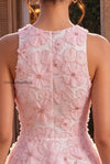 pink-floral-a-line-beaded-round-neck-short-homecoming-dress