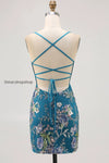 sparkly-pink-beaded-floral-short-tight-homecoming-dress-with-sequins