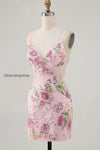 sparkly-pink-beaded-floral-short-tight-homecoming-dress-with-sequins