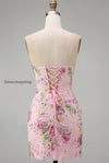 floral-corset-tight-short-sparkly-pink-ruched-beaded-homecoming-dress-with-slit
