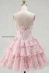 yellow-a-line-floral-corset-short-fringed-strapless-homecoming-dress-with-ruffles