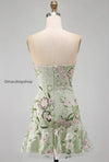 sage-green-floral-short-strapless-homecoming-dress-with-ruffles